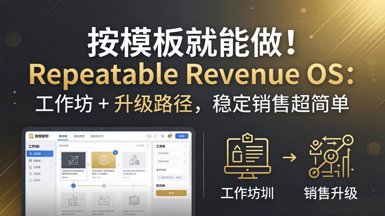 （18085期）按模板就能做！Repeatable Revenue OS：工作坊 + 升级路径，稳定销售超简单 - 52网创-52网创