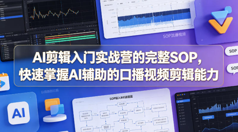 AI剪辑入门实战营的完整SOP，快速掌握AI辅助的口播视频剪辑能力-52网创