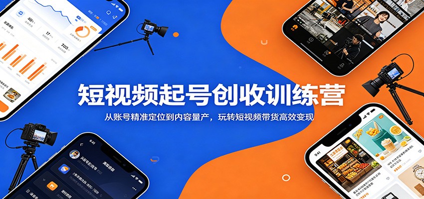 短视频起号创收训练营：从账号精准定位到内容量产，玩转短视频带货高效变现 - 52网创-52网创