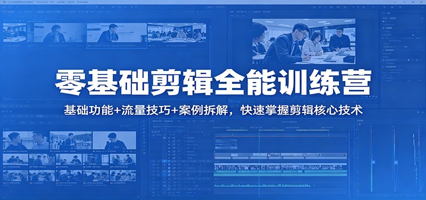 零基础剪辑全能训练营：基础功能+流量技巧+案例拆解，快速掌握剪辑核心技术 - 52网创-52网创