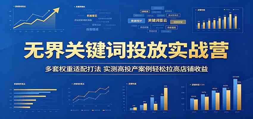 无界关键词投放实战营：多套权重适配打法，实测高投产案例轻松拉高店铺收益 - 52网创-52网创