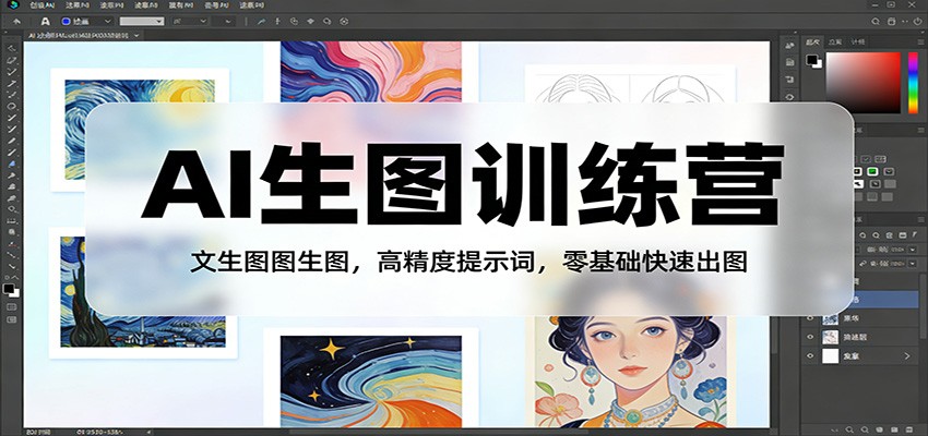 AI生图训练营：文生图图生图，高精度提示词，零基础快速出图 - 52网创-52网创