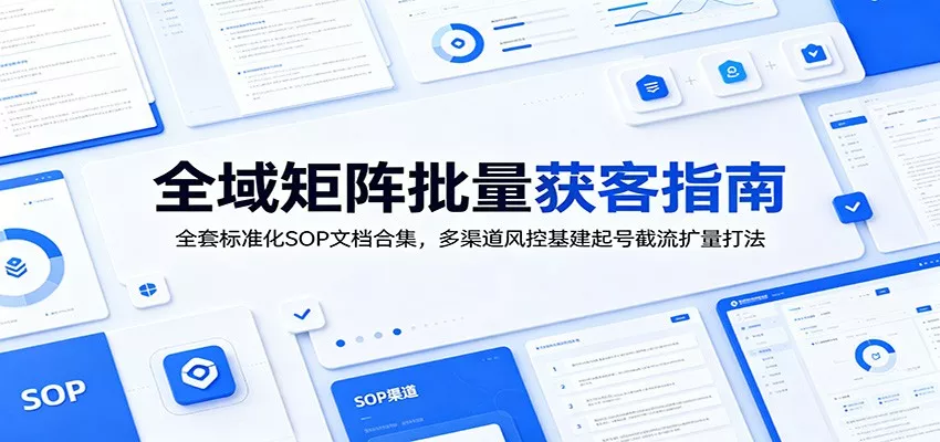 全域矩阵批量获客指南：全套标准化SOP文档合集，多渠道风控基建起号截流扩量打法 - 52网创-52网创