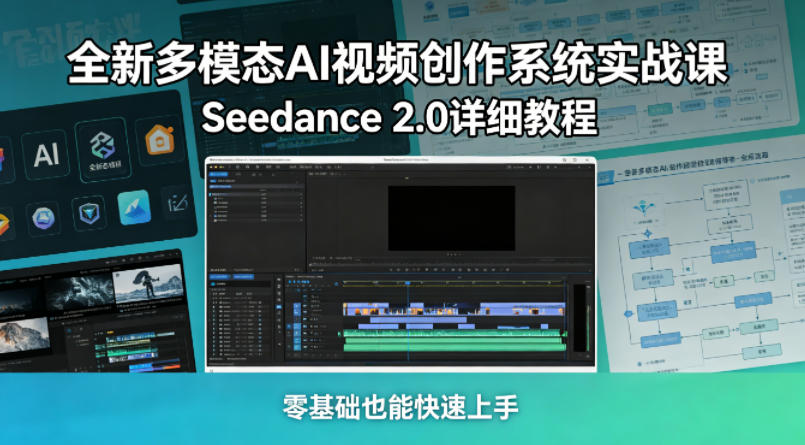 全新多模态AI视频创作系统实战课，Seedance 2.0详细教程，零基础也能快速上手 - 52网创-52网创