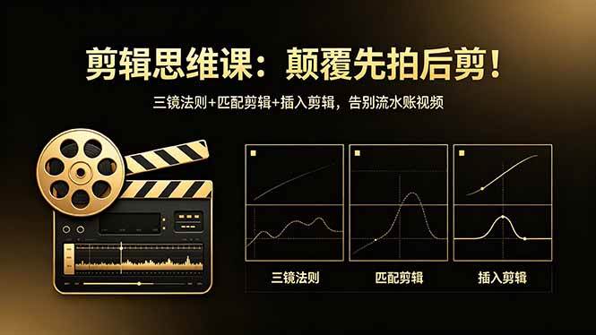 （18285期）剪辑思维课：颠覆先拍后剪！三镜法则+匹配剪辑+插入剪辑，告别流水账视频 - 52网创-52网创