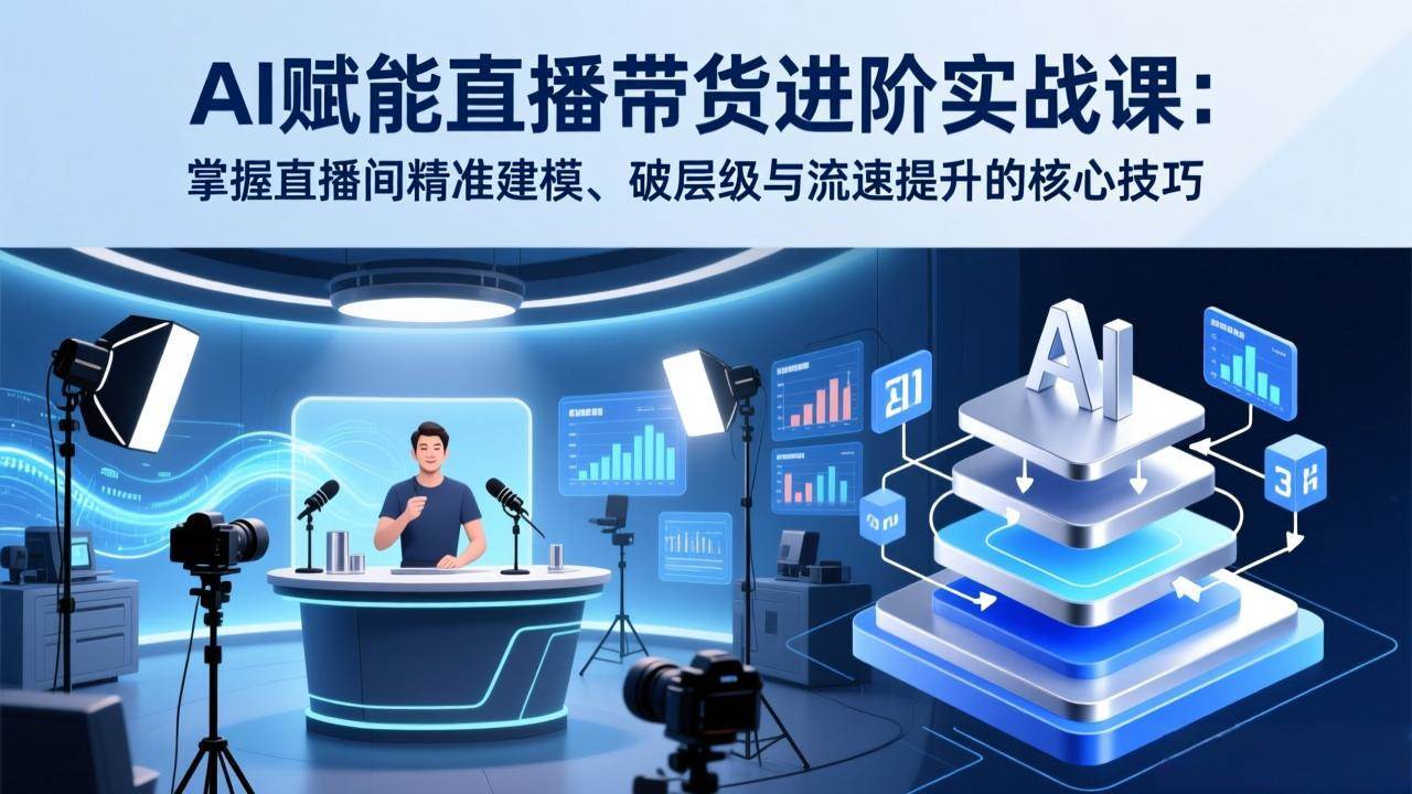 （17405期）AI赋能直播带货进阶实战课：掌握直播间精准建模、破层级与流速提升的核心技巧 - 52网创-52网创