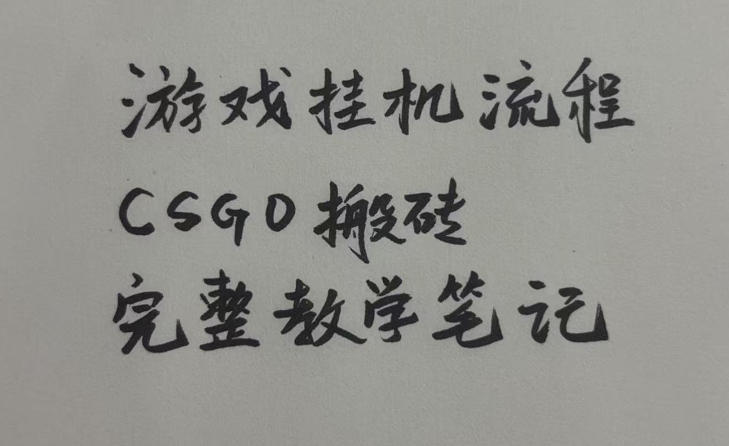 游戏挂G全流程笔记分享，CSGO游戏搬砖，小白看了当天学会见收益【揭秘】-52网创