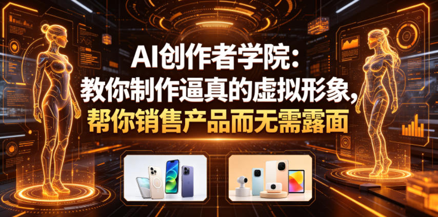 AI创作者学院：教你制作逼真的虚拟形象，帮你销售产品而无需露面【原创双语字幕】 - 52网创-52网创
