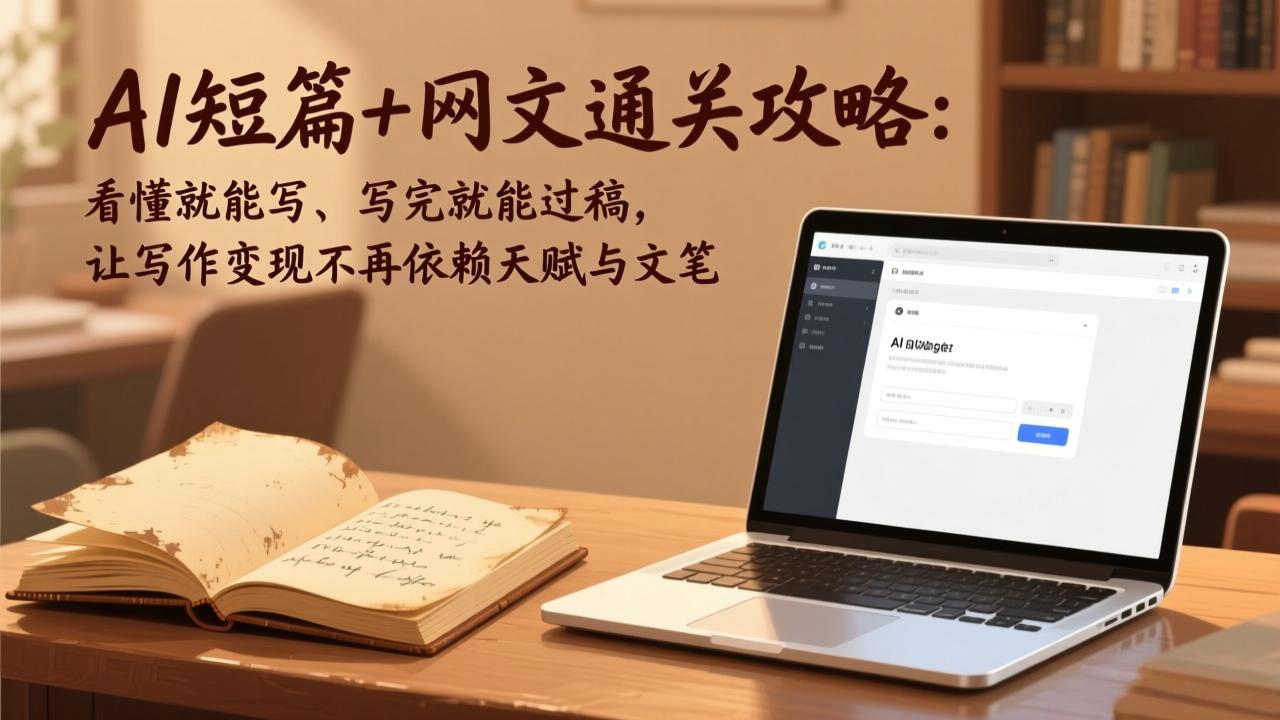 AI短篇+网文通关攻略：看懂就能写、写完就能过稿，让写作变现不再依赖天赋与文笔-52网创