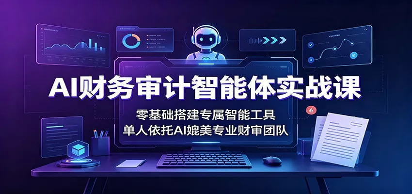 AI财务审计智能体实战课：零基础搭建专属智能工具，单人依托AI媲美专业财审团队-52网创
