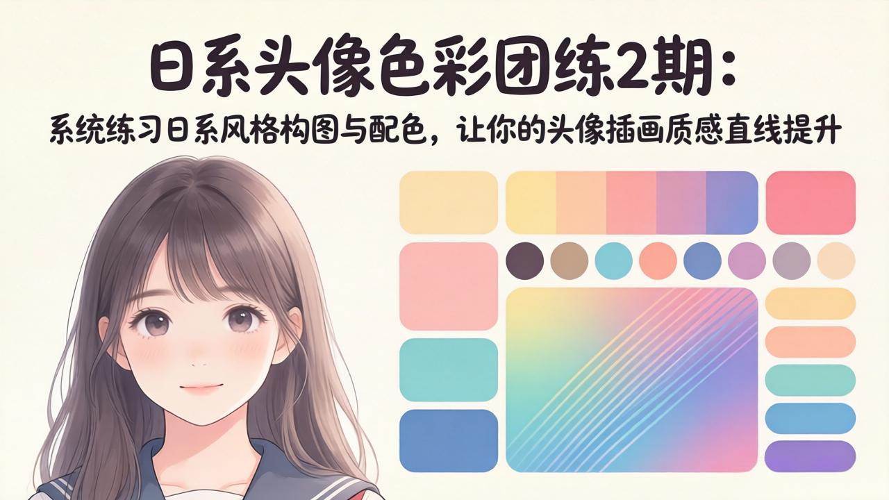 （18034期）日系头像色彩团练2期：系统练习日系风格构图与配色，让你的头像插画质感直线提升 - 52网创-52网创
