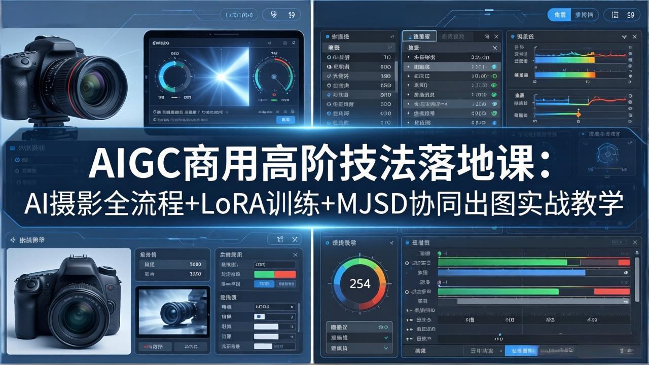 AIGC商用高阶技法落地课：AI摄影全流程+LoRA训练+MJSD协同出图实战教学 - 52网创-52网创