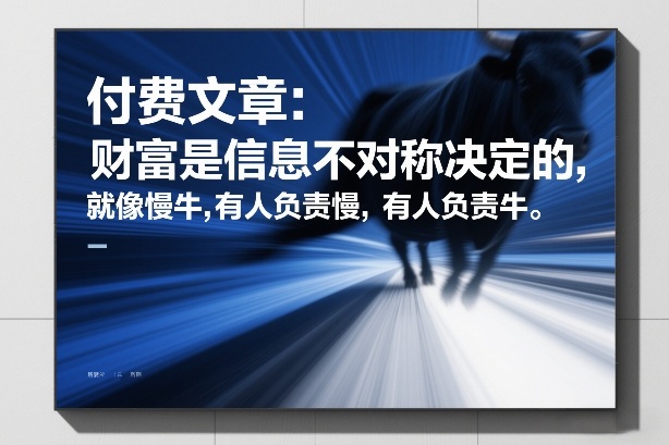 付费文章：财富是信息不对称决定的，就像慢牛，有人负责慢，有人负责牛 - 52网创-52网创