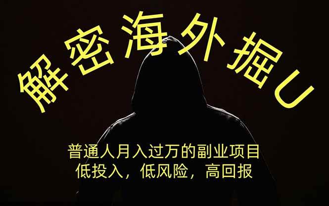 （19841期）解密海外掘U，普通人月入过万的副业项目，低投入、低风险高回报，没有之一-52网创