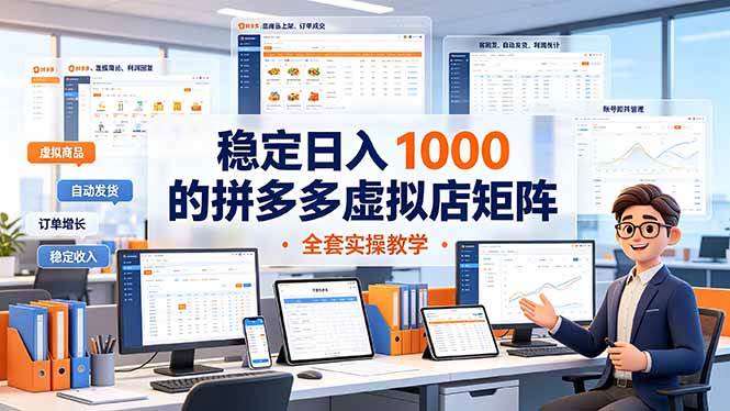 （19253期）稳定日入 1000 的拼多多虚拟店矩阵，全套实操教学 - 52网创-52网创