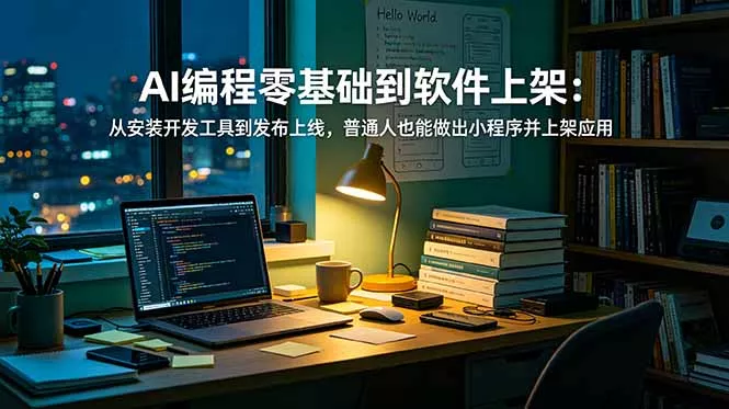 AI编程零基础到软件上架：从安装开发工具到发布上线，普通人也能做出小程序并上架应用商店 - 52网创-52网创
