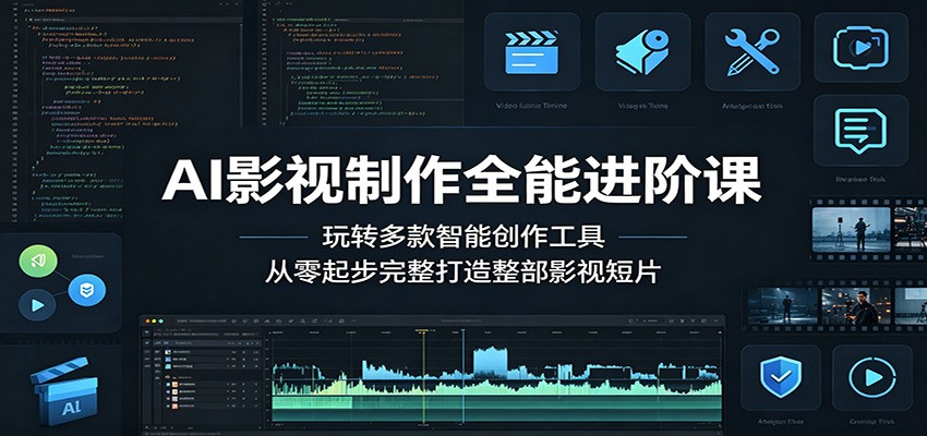 AI影视制作全能进阶课：玩转多款智能创作工具，从零起步完整打造整部影视短片 - 52网创-52网创
