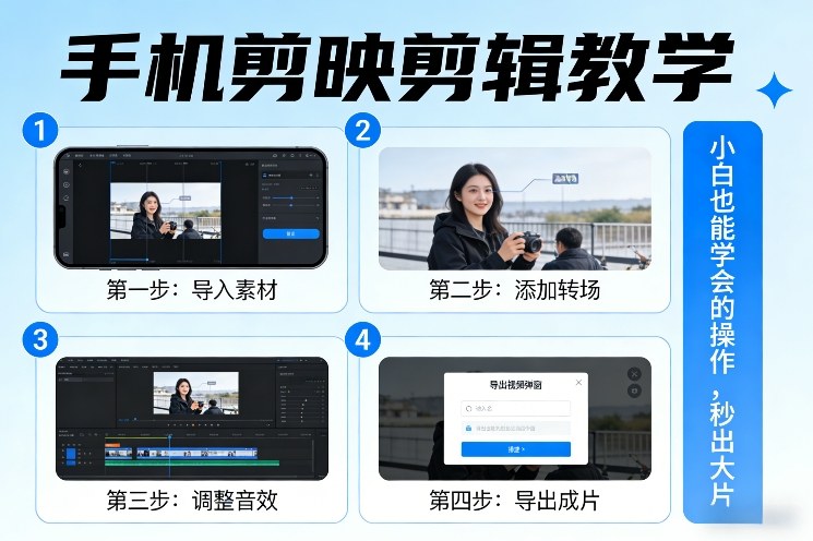 手机剪映剪辑教学，小白也能学会的操作，秒出大片-52网创