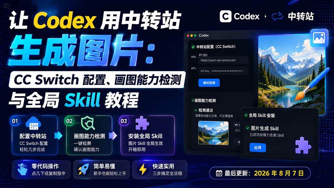 （19777期）让 Codex 用中转站生成图片：CC Switch 配置、画图能力检测与全局 Skill 教程 - 52网创-52网创