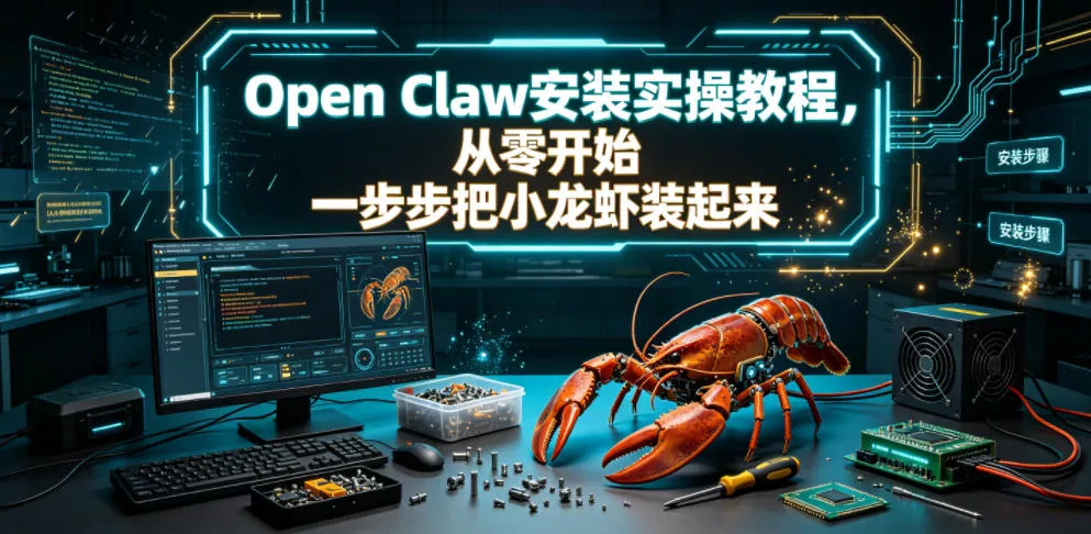 Open Claw安装实操教程，从零开始一步步一步步把小龙虾装起来-52网创