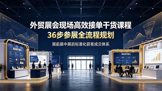 （19157期）外贸展会现场高效接单干货课程，36步参展全流程规划，展前展中展后标准化获客成交体系 - 52网创-52网创