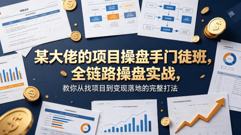 某大佬的项目操盘手门徒班，全链路操盘实战，教你从找项目到变现落地的完整打法 - 52网创-52网创