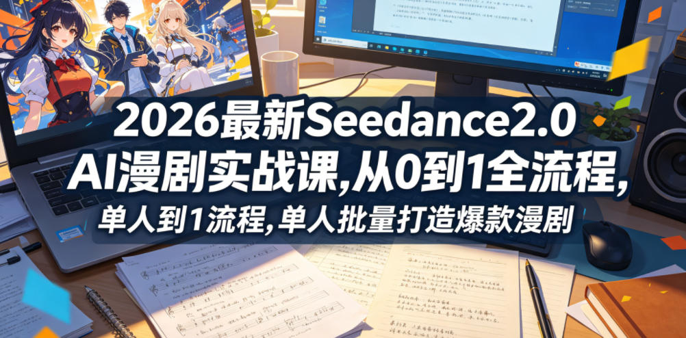 2026最新Seedance2.0 AI漫剧实战课,，从0到1全流程，单人批量打造爆款漫剧 - 52网创-52网创