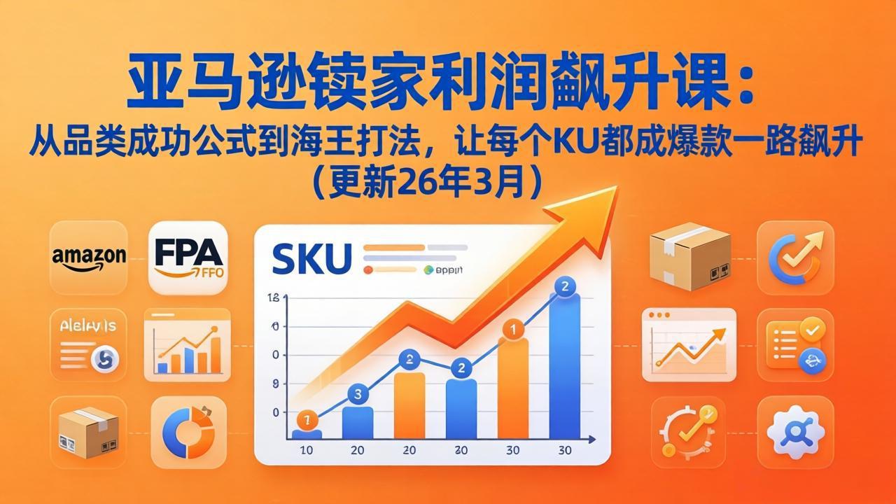亚马逊卖家利润飙升课：从品类成功公式到海王打法，让每个SKU都成爆款一路飙升(更新26年3月 - 52网创-52网创