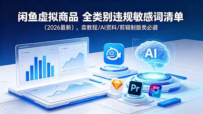 （18961期）闲鱼虚拟商品 全类别违规敏感词清单（2026最新），卖教程/AI资料/剪辑制版类必避 - 52网创-52网创