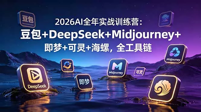 2026AI全年实战训练营：豆包+DeepSeek+Midjourney+即梦+可灵+海螺，全工具链 - 52网创-52网创
