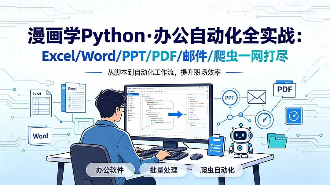 漫画学Python·办公自动化全实战：Excel/Word/PPT/PDF/邮件/爬虫一网打尽 - 52网创-52网创