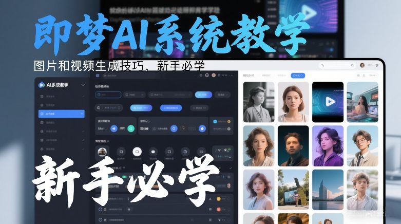 即梦AI系统教学，图片和视频生成技巧，新手必学-52网创