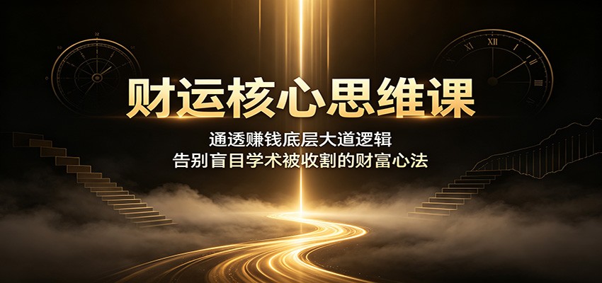 财运核心思维课：通透赚钱底层大道逻辑，告别盲目学术被收割的财富心法 - 52网创-52网创