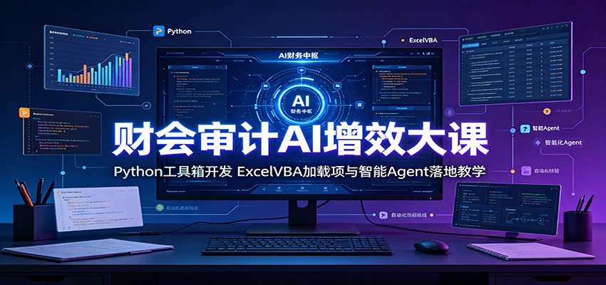 财会审计AI增效大课：Python工具箱开发，ExcelVBA加载项与智能Agent落地教学 - 52网创-52网创