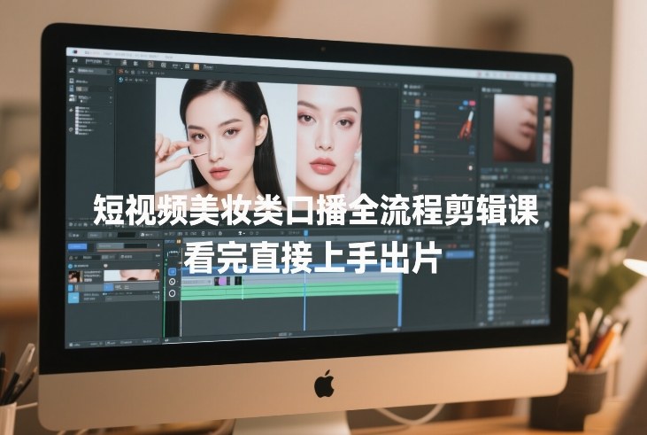 短视频美妆类口播全流程剪辑课，看完直接上手出片 - 52网创-52网创