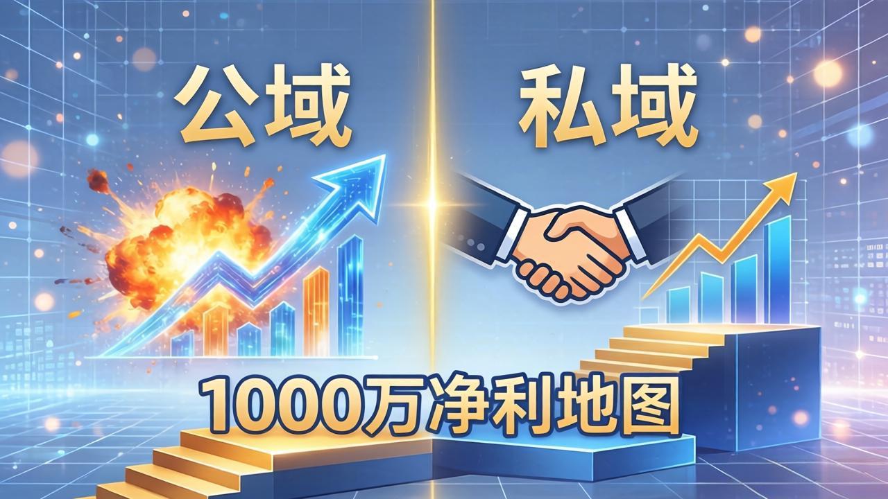 公域玩命出爆款，私域悄悄做成交：这套AI内训课，2026给你打通1000万净利的地图 - 52网创-52网创