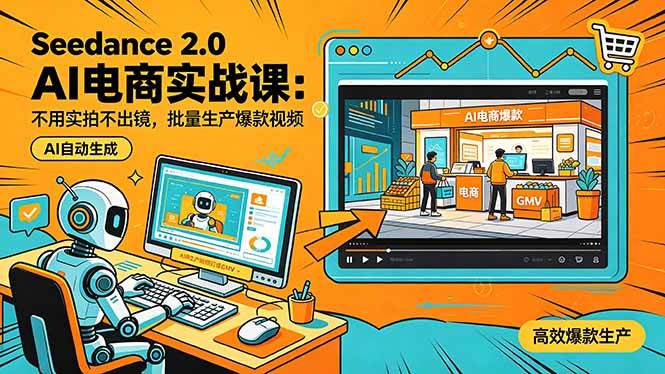 （18433期）Seedance 2.0 AI电商实战课：不用实拍不出镜，批量生产爆款视频打爆GMV-52网创
