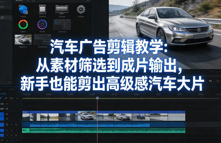 汽车广告剪辑教学：从素材筛选到成片输出，新手也能剪出高级感汽车大片-52网创
