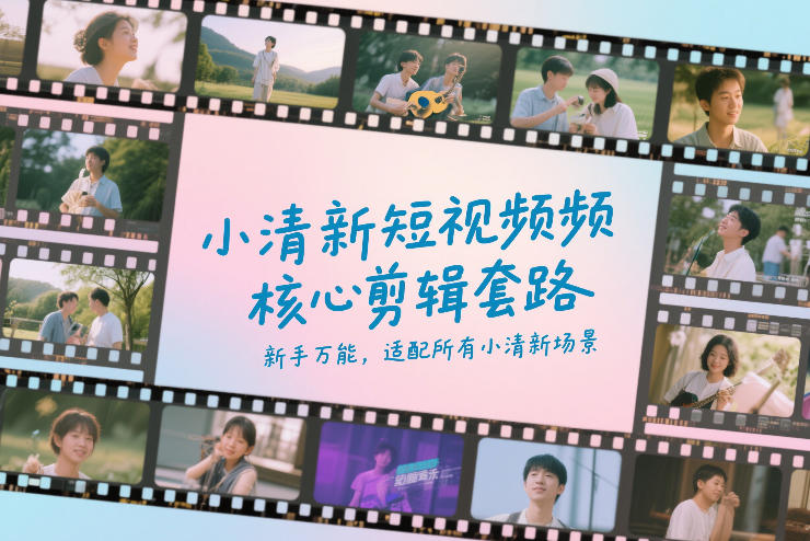 小清新短视频核心剪辑套路，新手万能，适配所有小清新场景 - 52网创-52网创