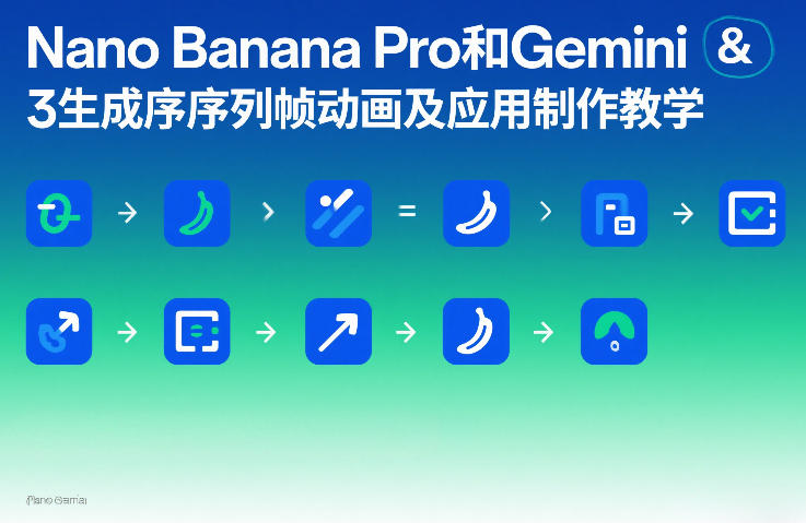 Nano Banana Pro和Gemini 3生成序列帧动画及应用制作教学-52网创