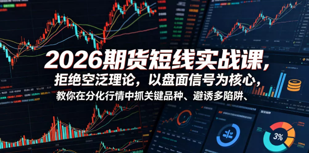 2026期货短线实战课，拒绝空泛理论，以盘面信号为核心，教你在分化行情中抓关键品种、避诱多陷阱(更新) - 52网创-52网创
