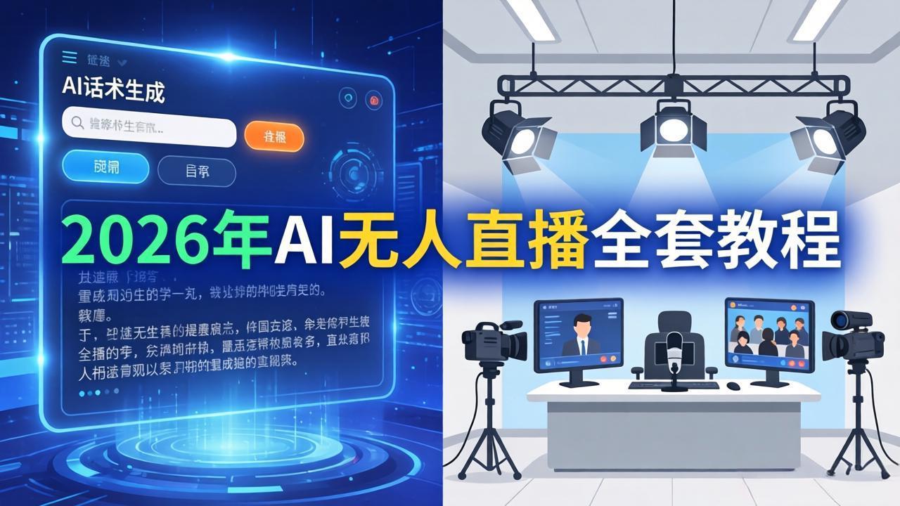 2026年AI无人直播全套教程:OBS安装+软件配置+直播间搭建+话术生成+一键开播实操 2026年AI无人直播全套教程:OBS安装+软件配置+直播间搭建+话术生成+一键开播实操