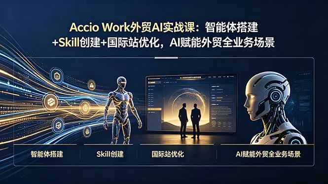 Accio Work外贸AI实战课：智能体搭建+Skill创建+国际站优化，AI赋能外贸全业务场景 - 52网创-52网创