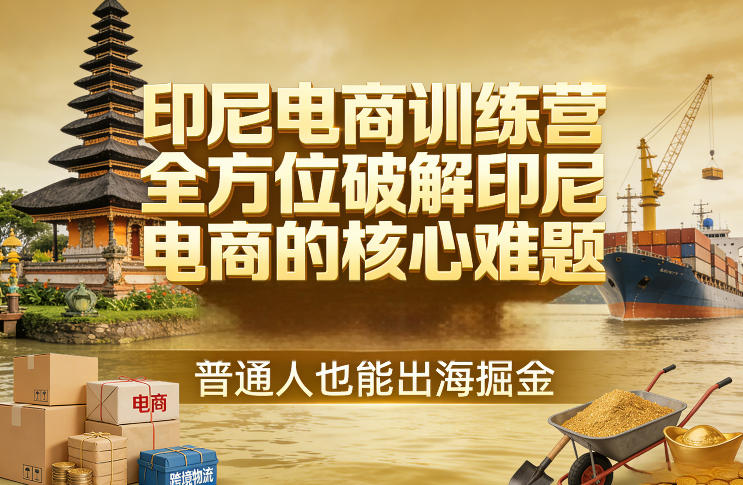 印尼电商训练营，全方位破解印尼电商的核心难题，普通人也能出海掘金-52网创