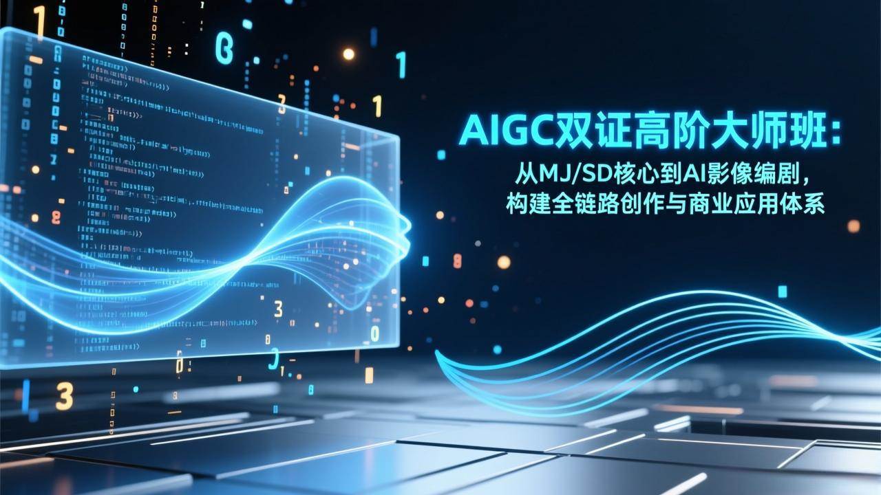 （17198期）AIGC双证高阶大师班：从MJ/SD核心到AI影像编剧，构建全链路创作与商业应用体系-52网创