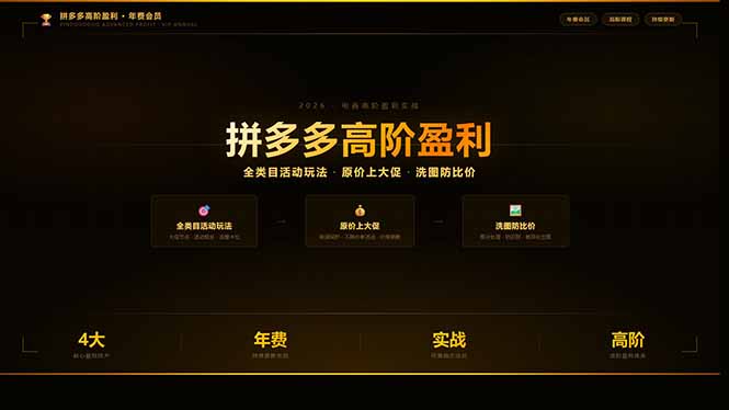 拼多多高阶盈利年费会员(更新3月31-52网创