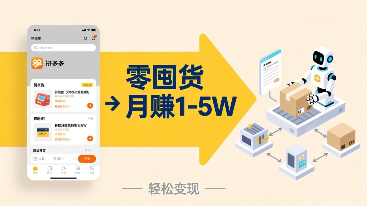 不用囤货不用跑单！拼多多虚拟玩法，机器人管理发货和客服，帮你月赚 1-5W-52网创