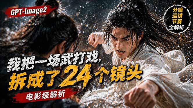 用GPT-Image2，把一段武打对决拆成24个连续镜头，从人物建立、动作衔接、运镜节奏，到情绪爆发 - 52网创-52网创