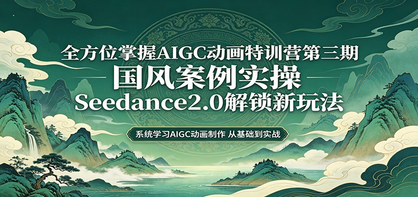 零基础AIGC动画精通第三期：国风案例实操，Seedance2.0解锁新玩法-52网创