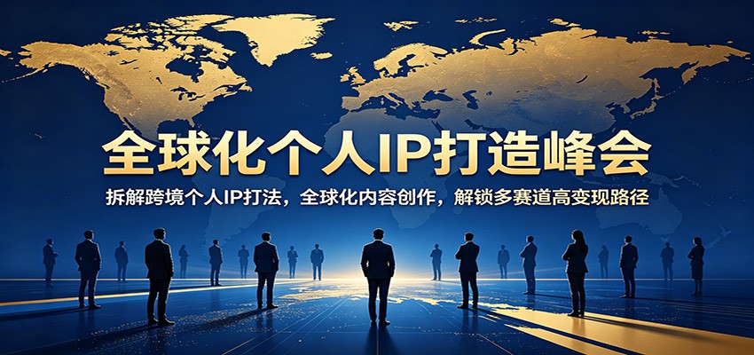 全球化个人IP打造峰会：拆解跨境个人IP打法，全球化内容创作，解锁多赛道高变现路径 - 52网创-52网创